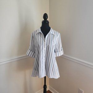 Karl Lagerfeld White Peplum Blouse, New with Tags, Size M